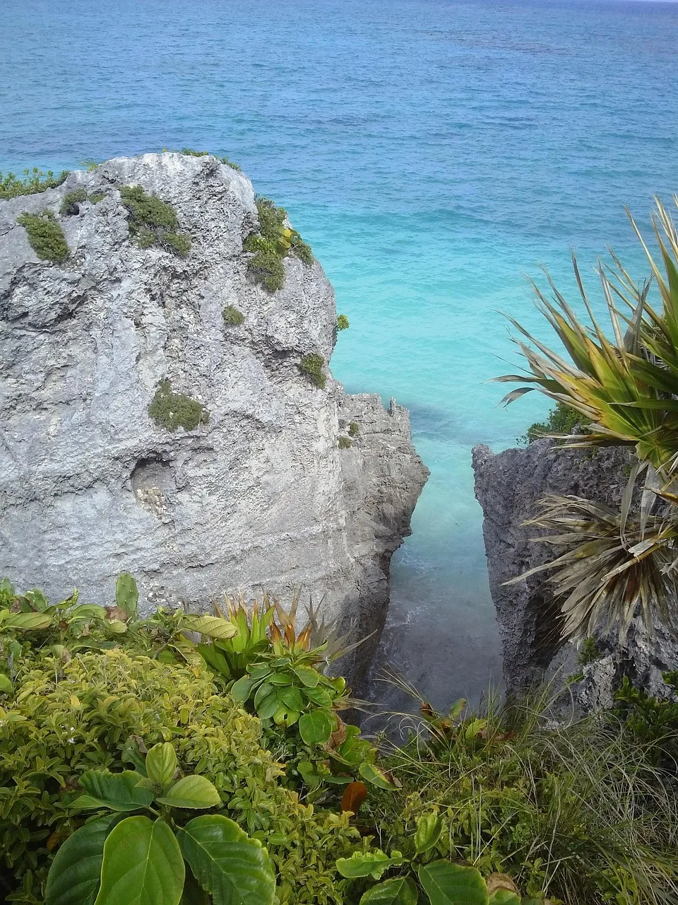 Scogliera sul mare dei Caraibi