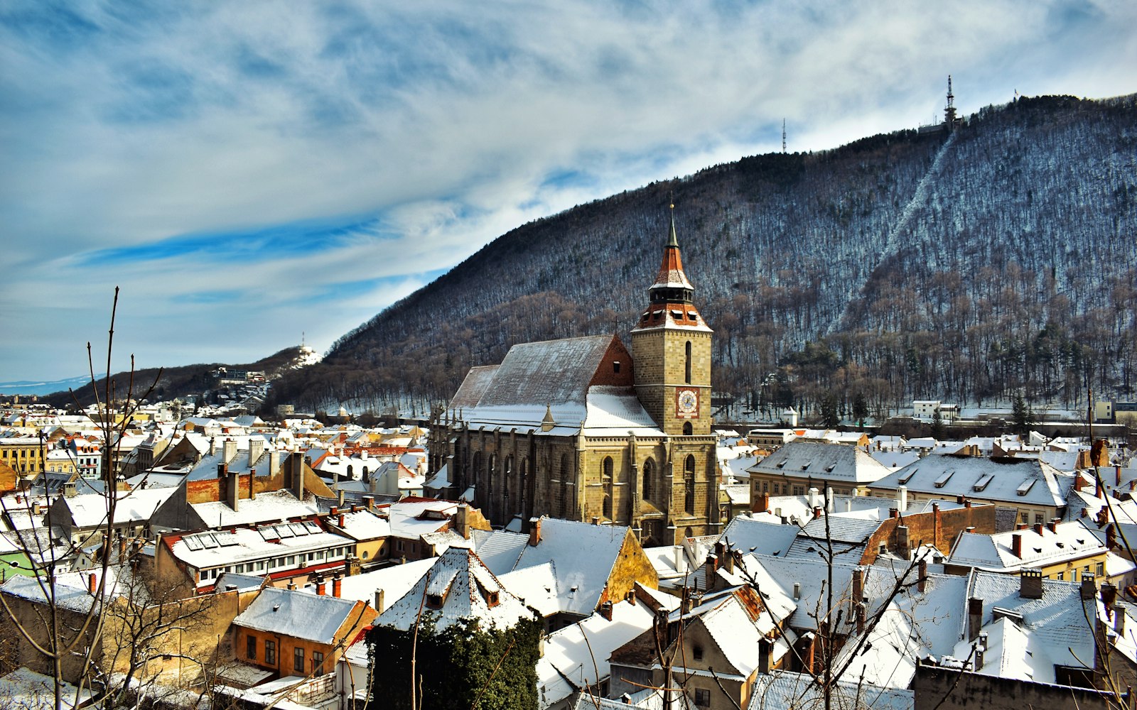 Brasov sotto la neve